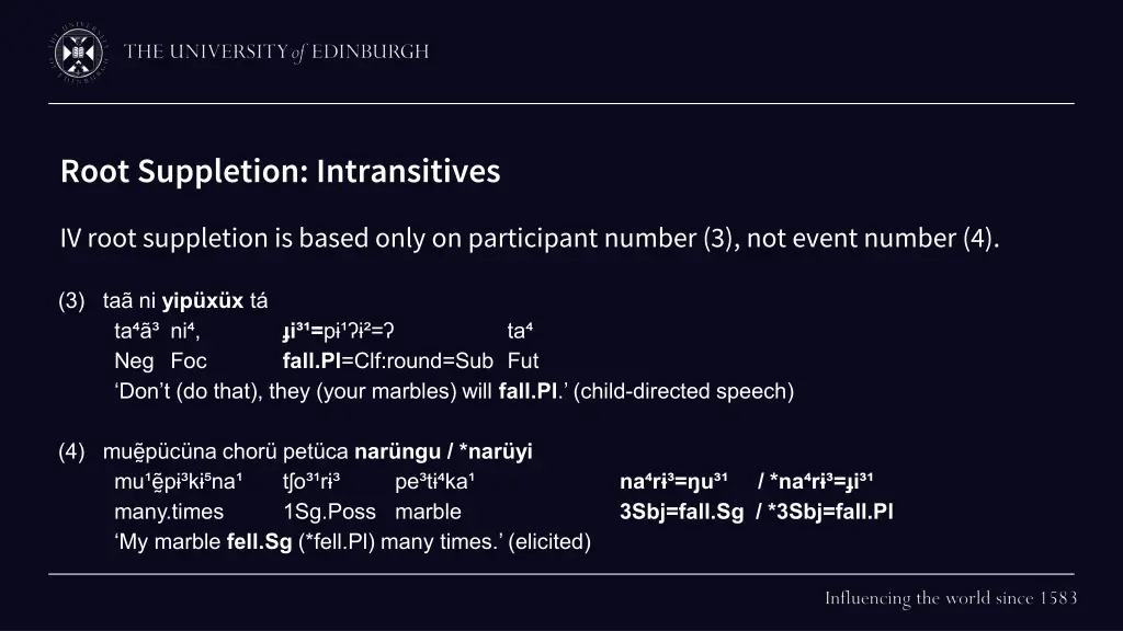 root suppletion intransitives 1
