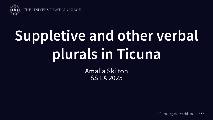 suppletive and other verbal plurals in ticuna