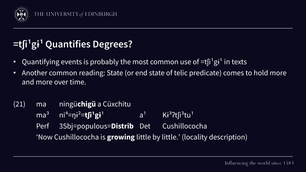 t i g quantifies degrees
