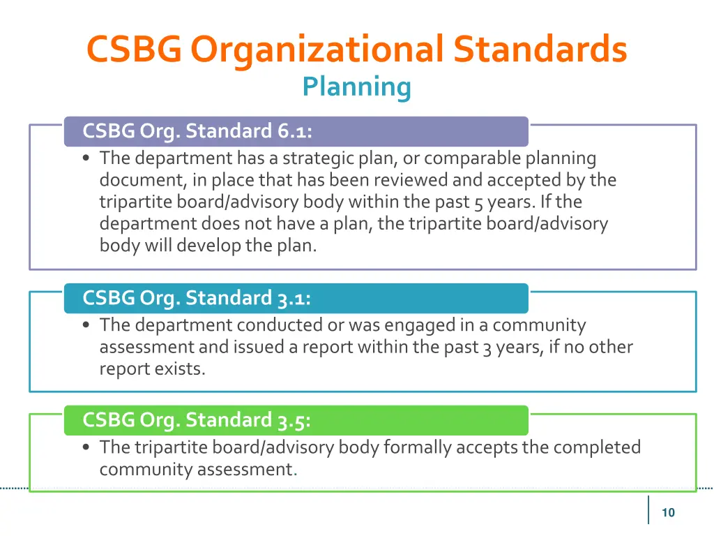 csbg organizational standards planning