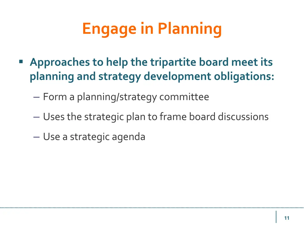 engage in planning