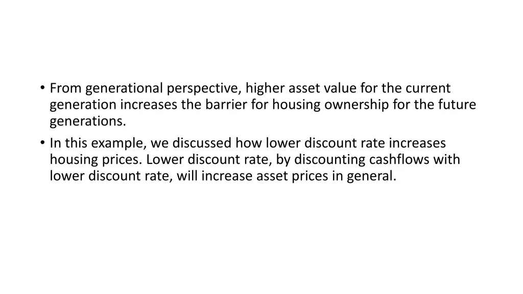 from generational perspective higher asset value