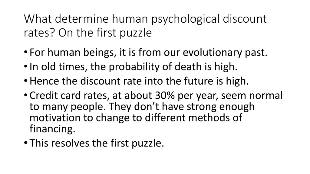 what determine human psychological discount rates