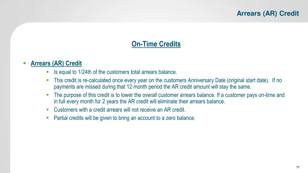 arrears ar credit