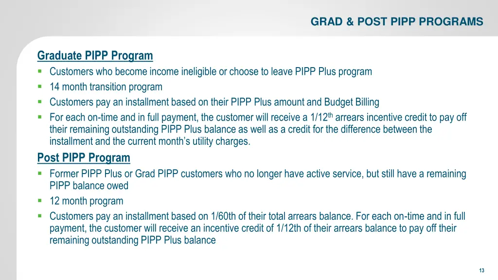 grad post pipp programs