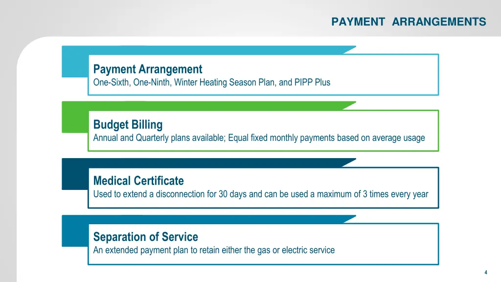 payment arrangements