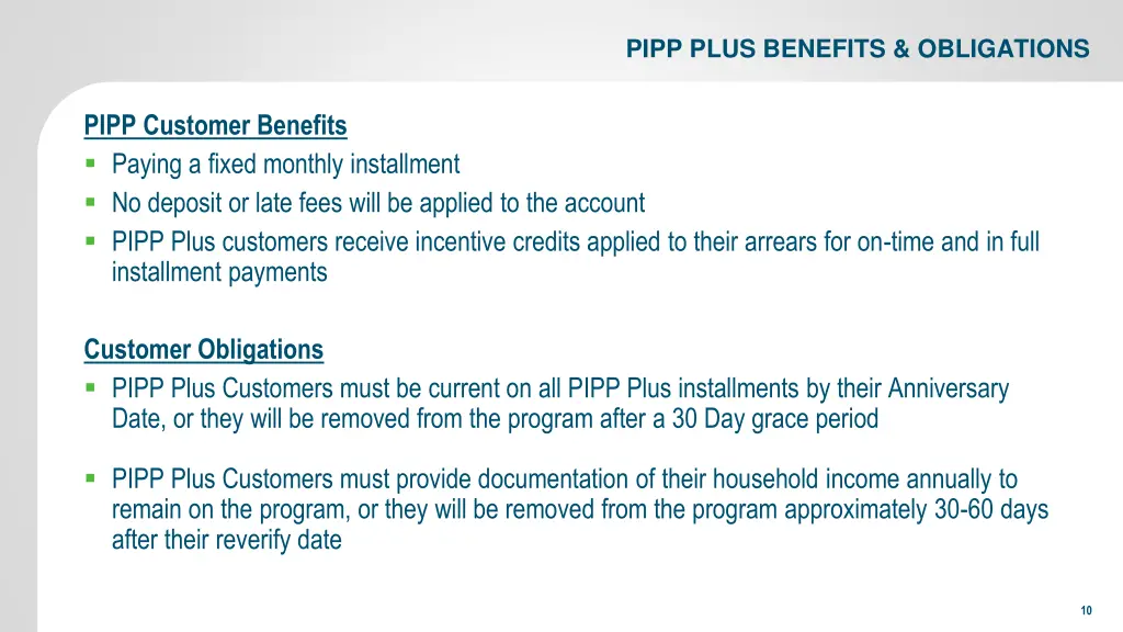 pipp plus benefits obligations