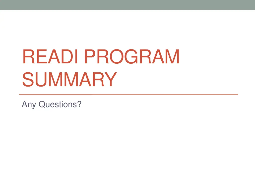 readi program summary 12