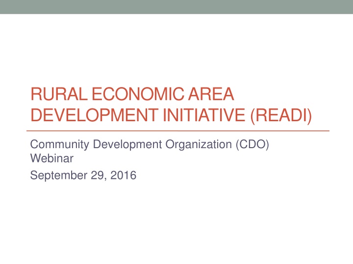 rural economic area development initiative readi