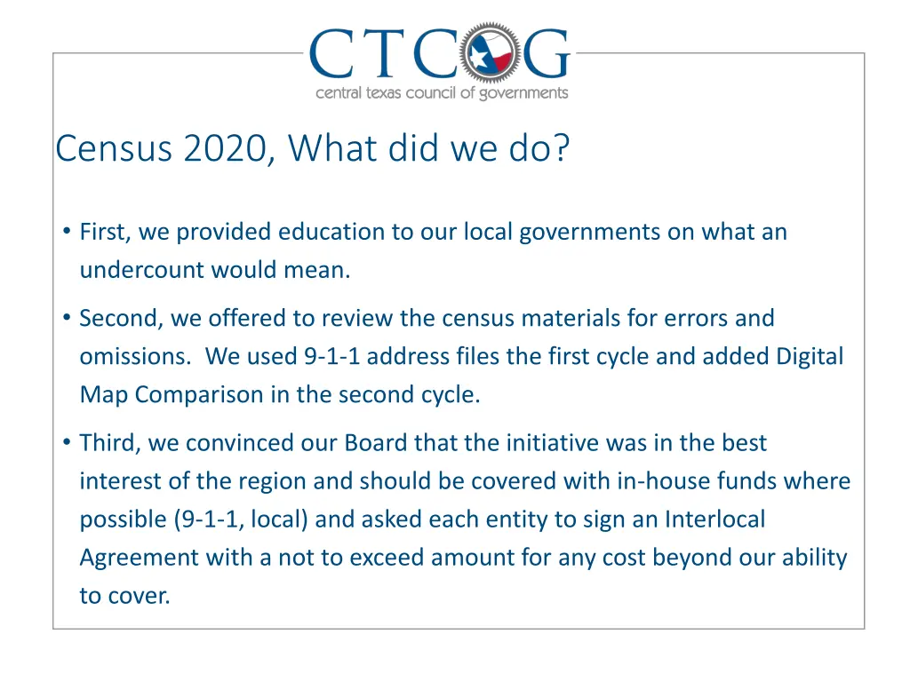 census 2020 what did we do