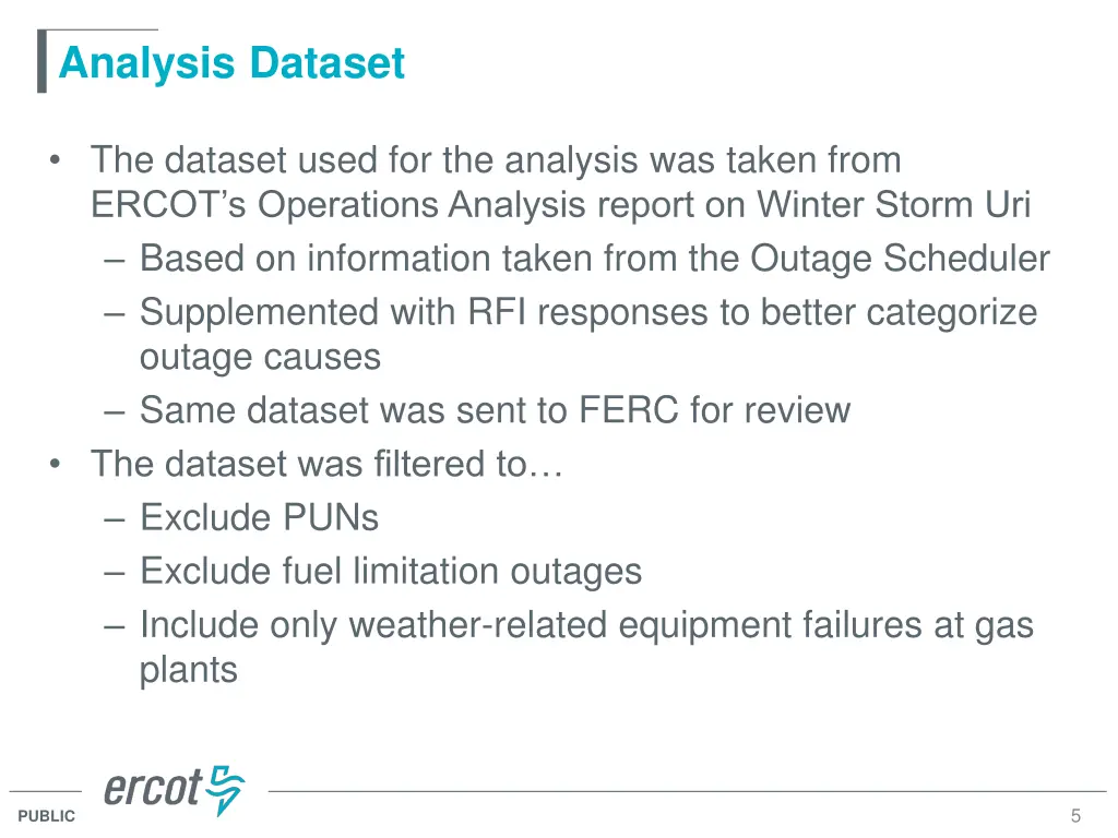 analysis dataset