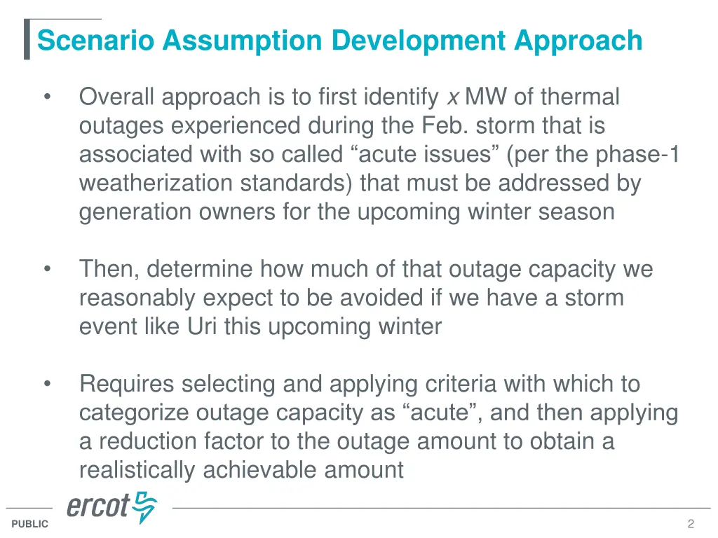 scenario assumption development approach