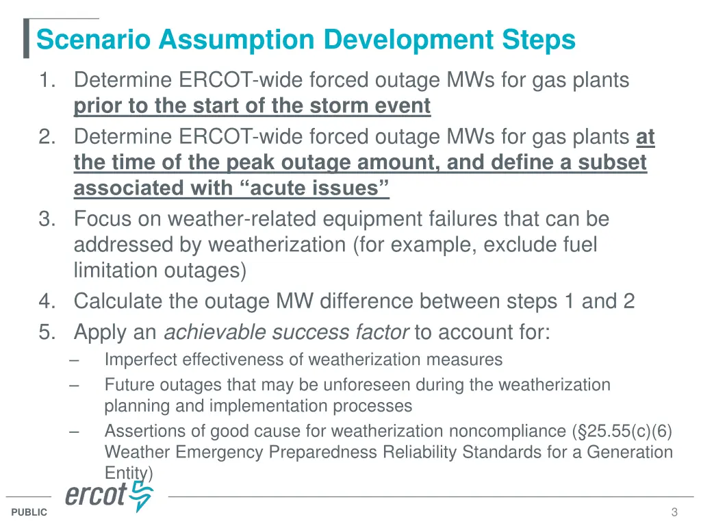 scenario assumption development steps