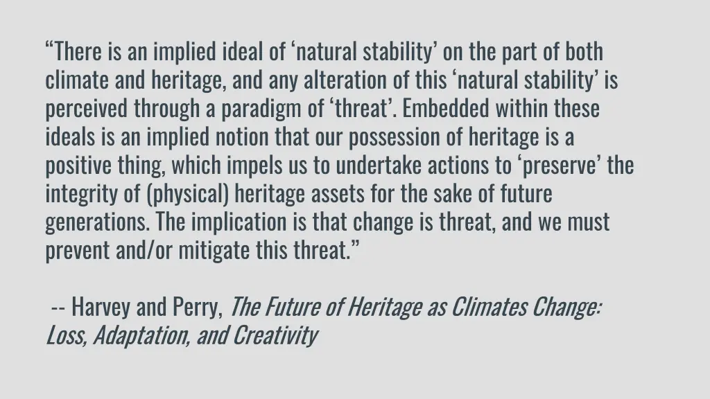 there is an implied ideal of natural stability