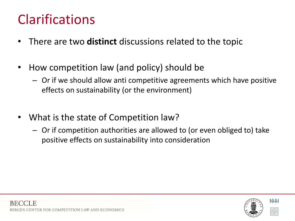 clarifications 1