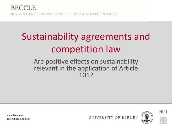 sustainability agreements and competition