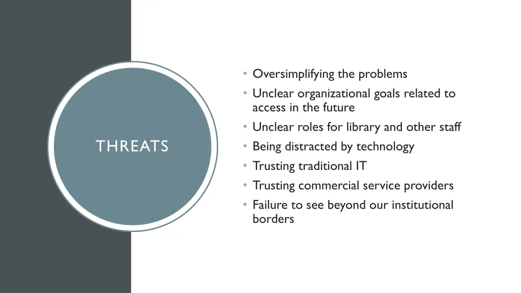 oversimplifying the problems unclear