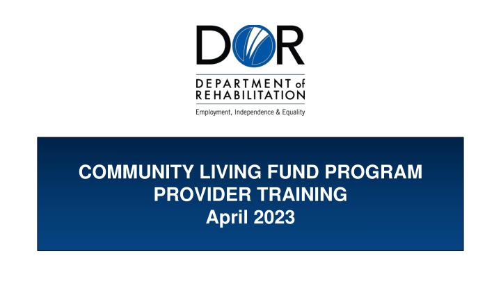 community living fund program provider training