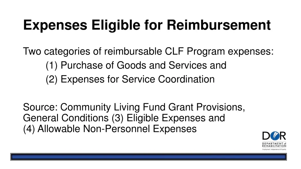 expenses eligible for reimbursement