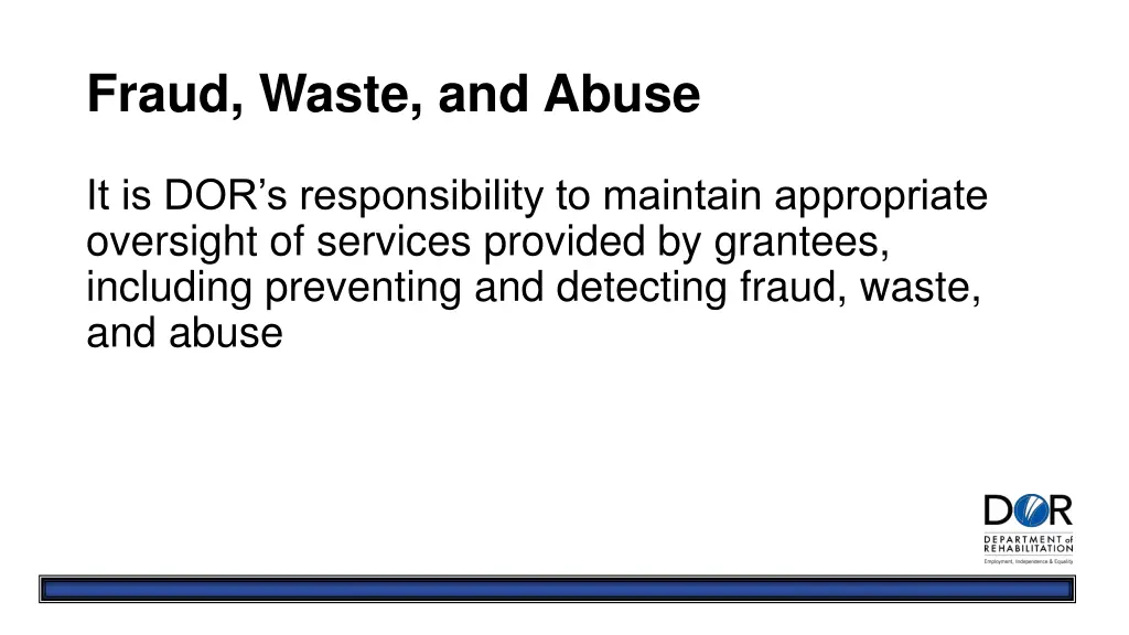 fraud waste and abuse
