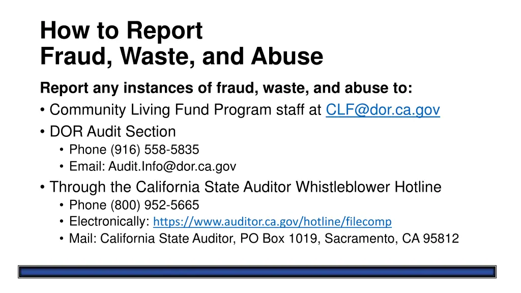 how to report fraud waste and abuse