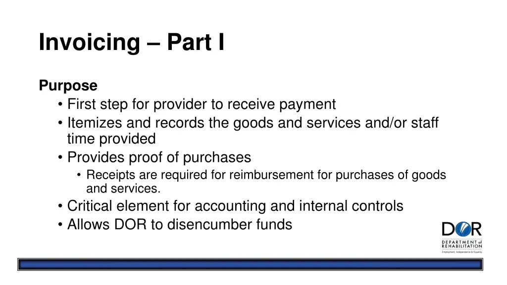 invoicing part i