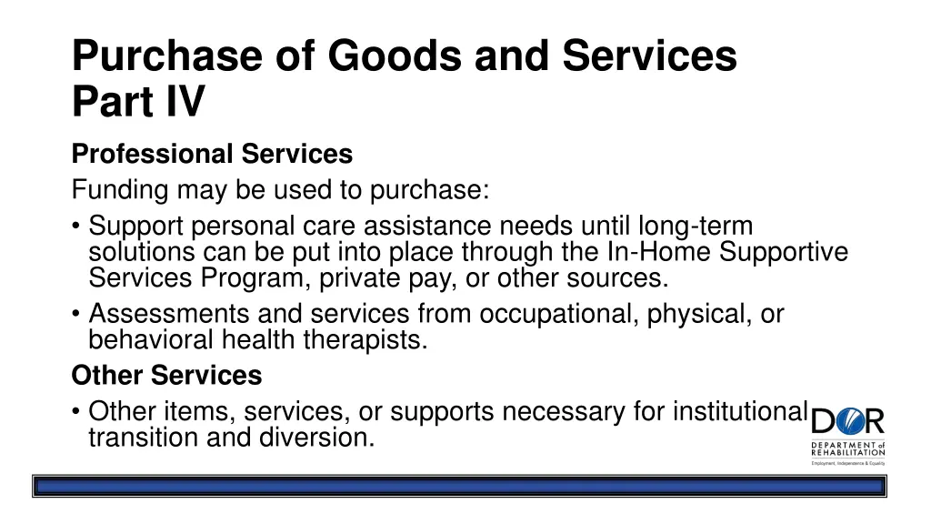 purchase of goods and services part