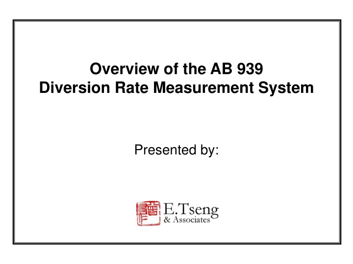 overview of the ab 939 diversion rate measurement