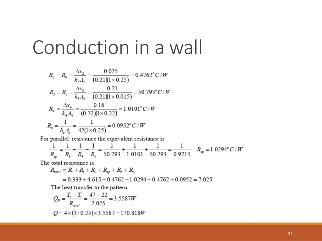 conduction in a wall 9
