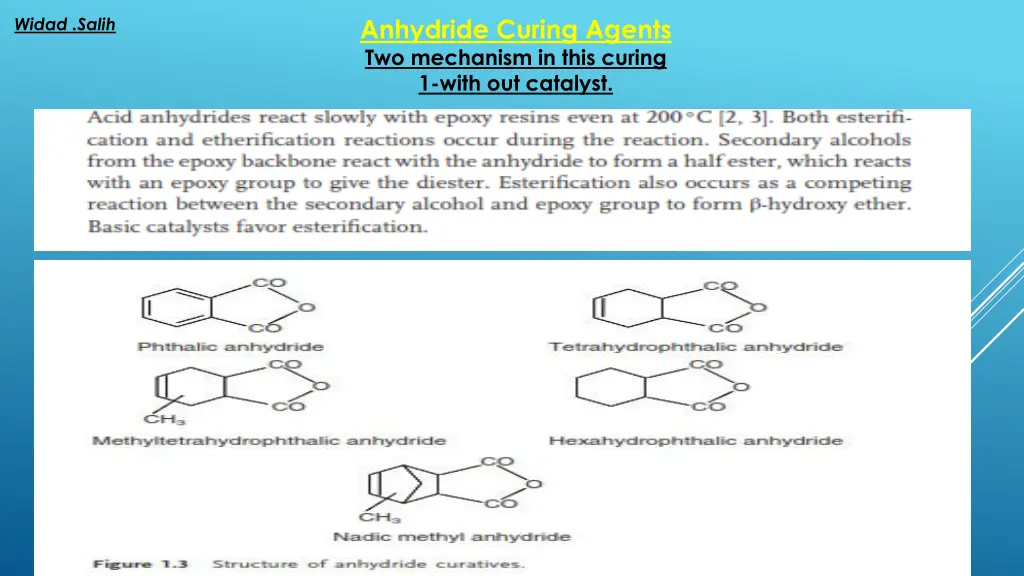 anhydride curing agents two mechanism in this