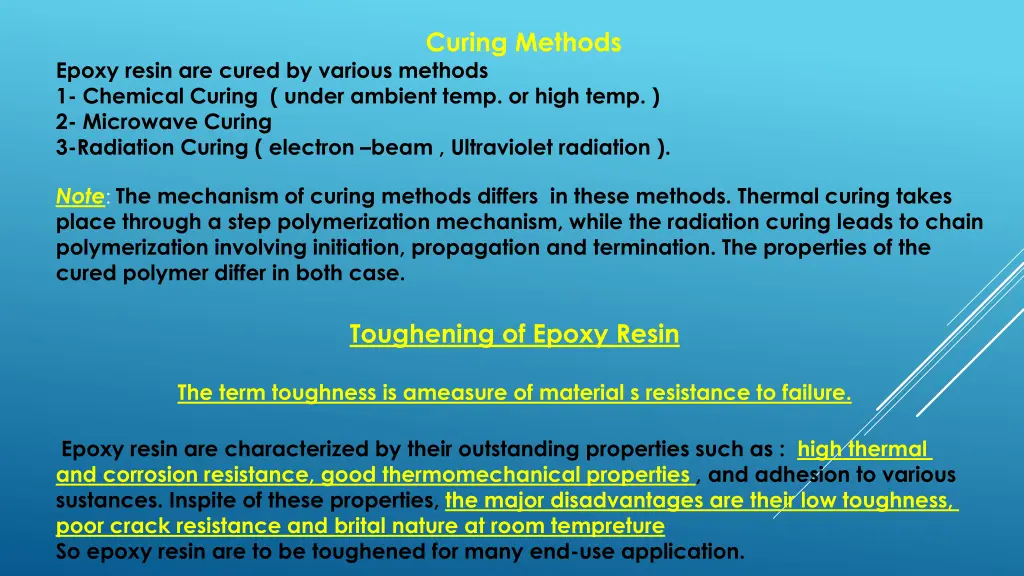 curing methods