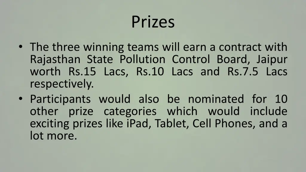 prizes