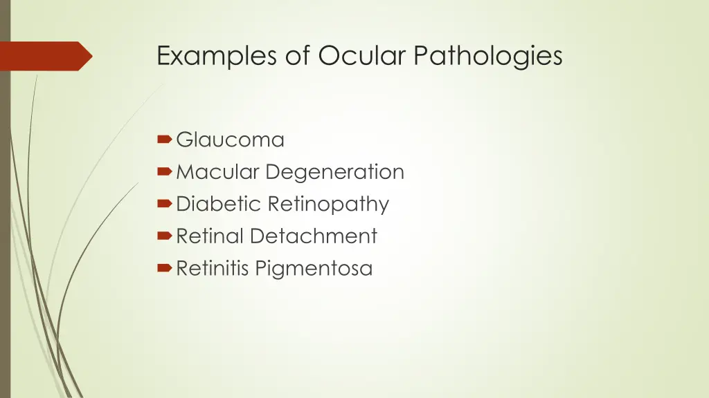 examples of ocular pathologies