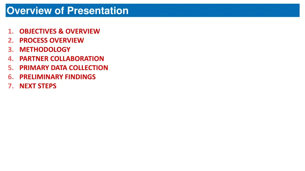 overview of presentation
