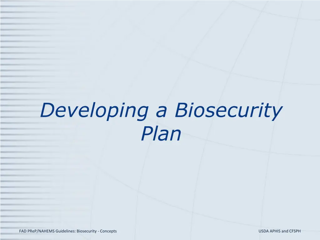 developing a biosecurity plan