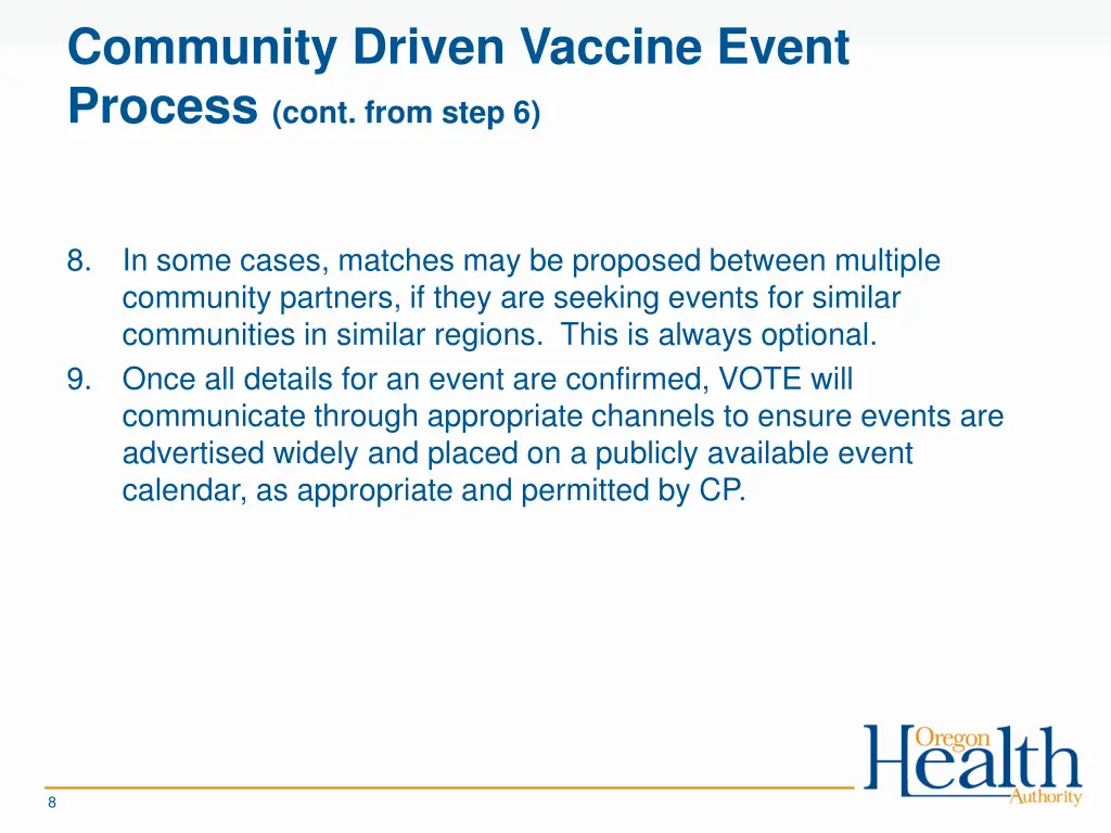 community driven vaccine event process cont from