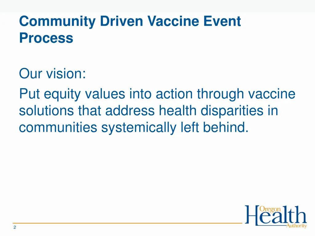 community driven vaccine event process