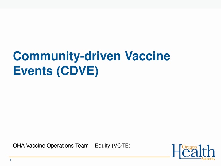 community driven vaccine events cdve