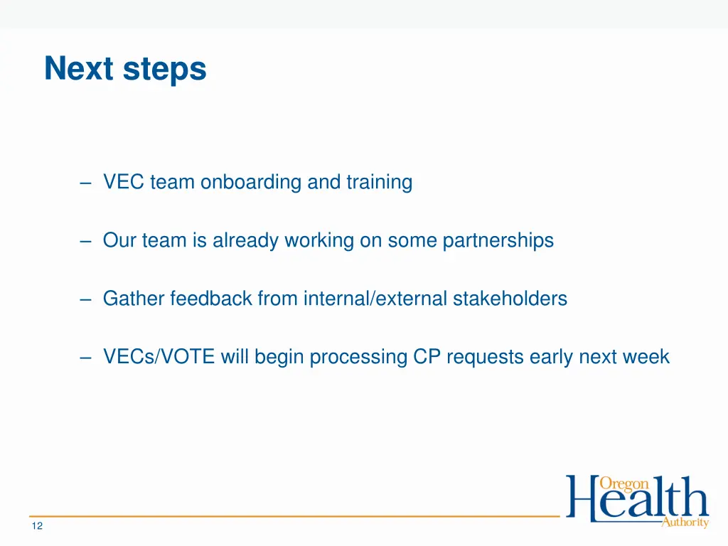 next steps