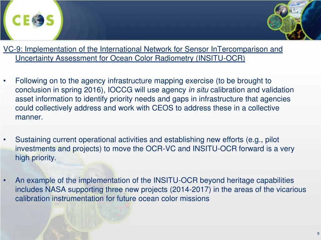 vc 9 implementation of the international network