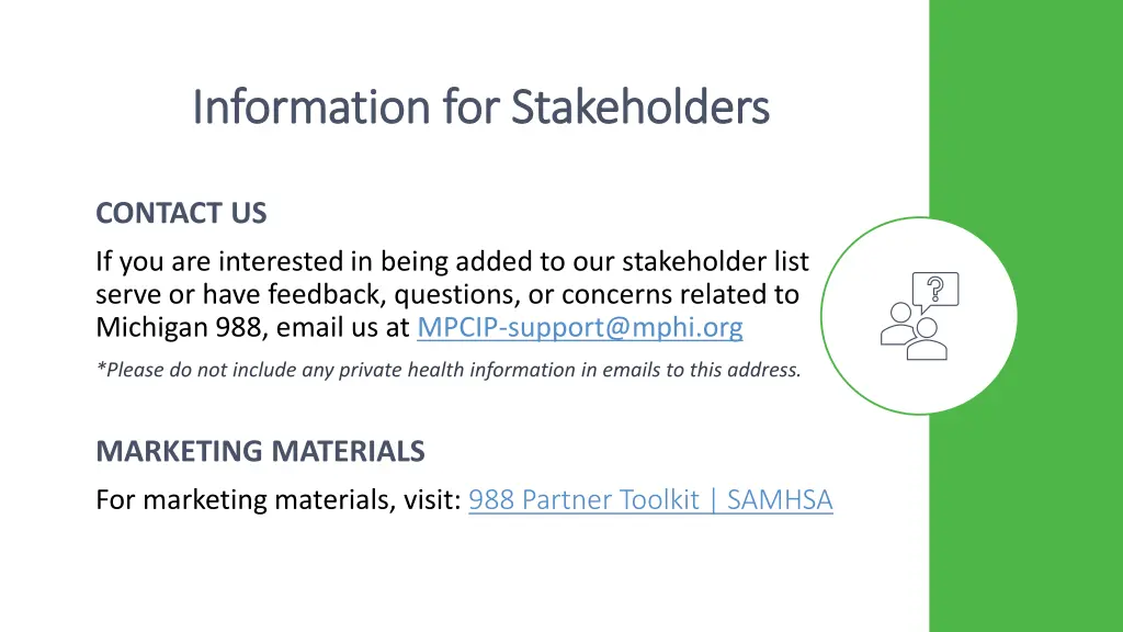 information for stakeholders information