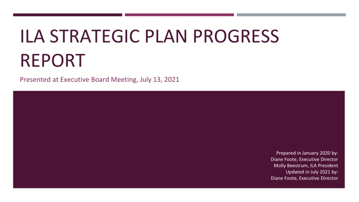 ila strategic plan progress report