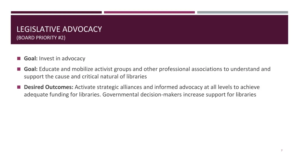 legislative advocacy board priority 2