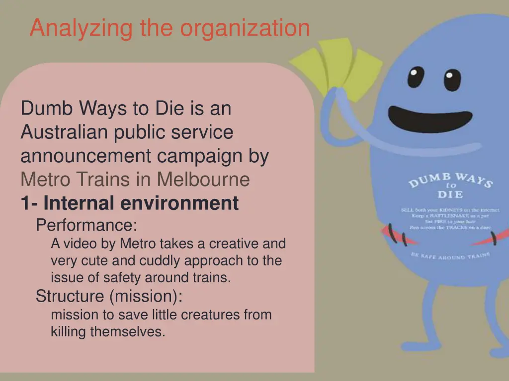 analyzing the organization