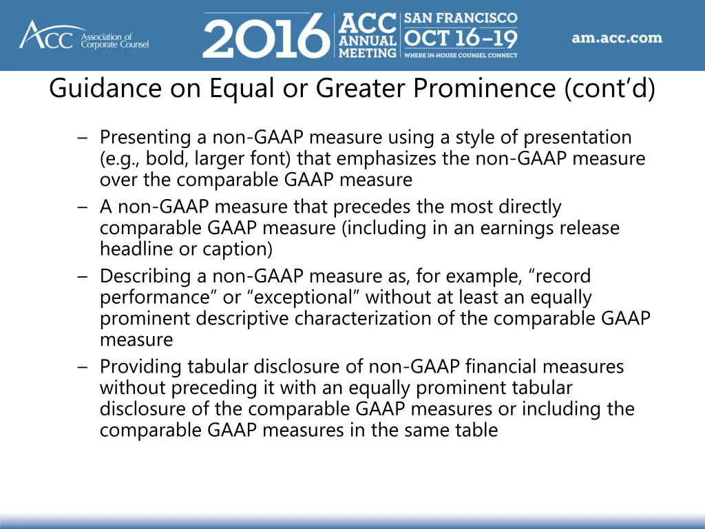 guidance on equal or greater prominence cont d