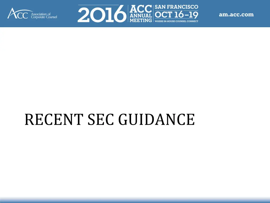 recent sec guidance