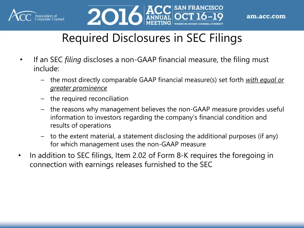 required disclosures in sec filings