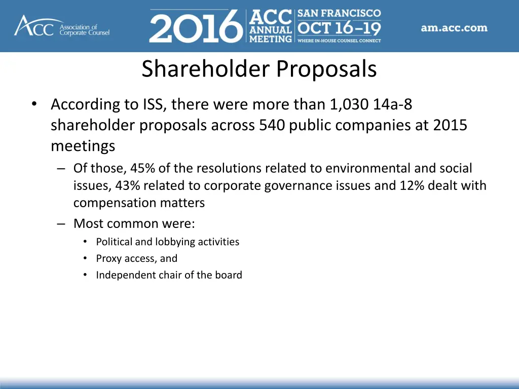 shareholder proposals