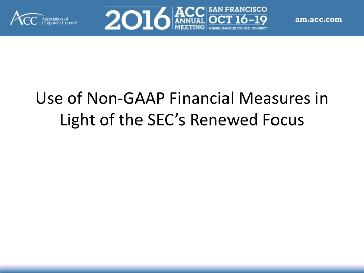 use of non gaap financial measures in light