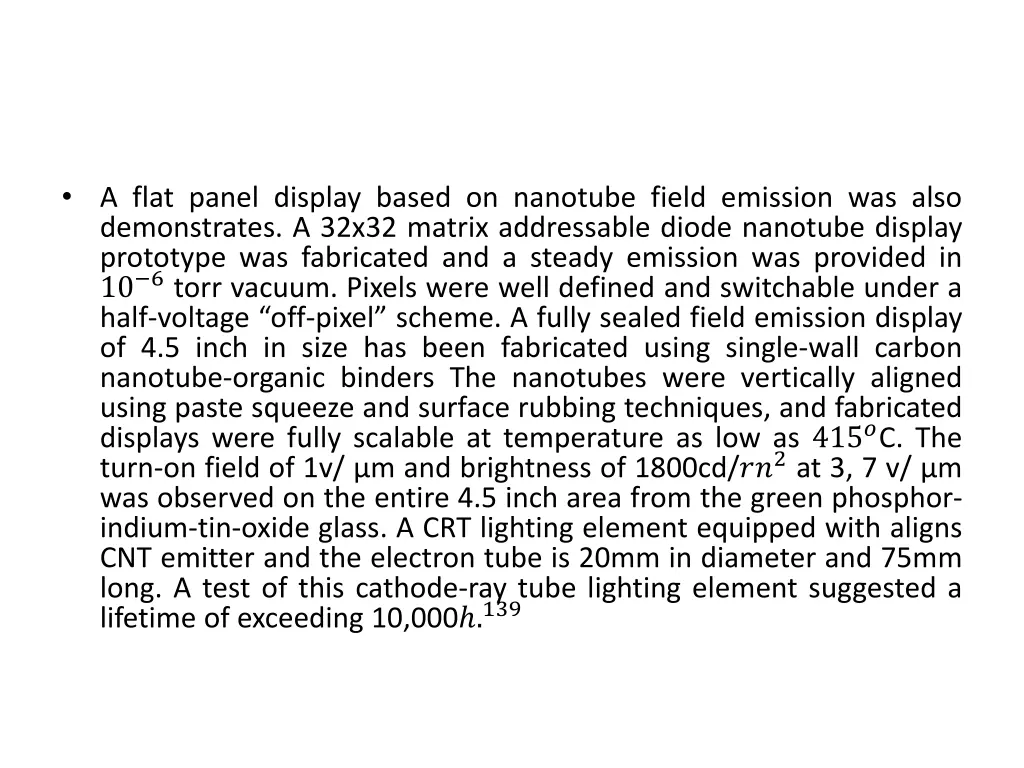 a flat panel display based on nanotube field